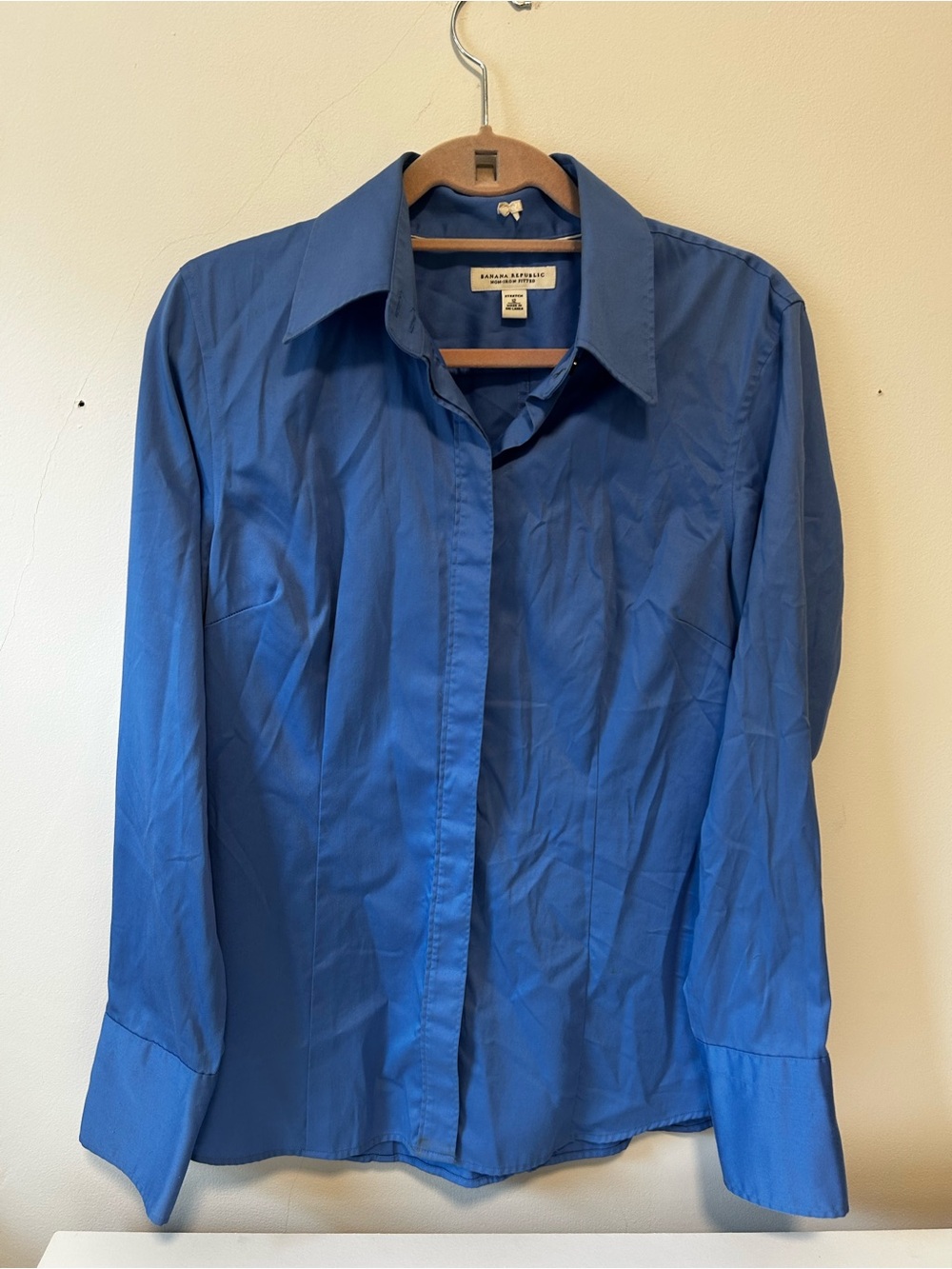 Minimalist Banana Republic Women's Royal Blue Button-Down Shirt